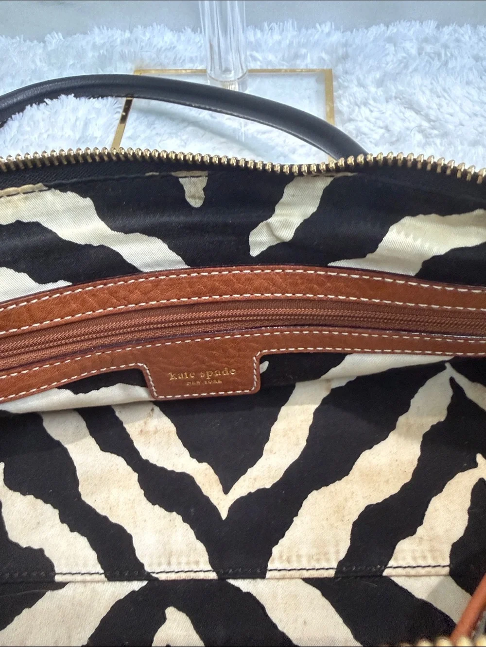 kate spade Two-Tone Leather Satchel - Black & Brown